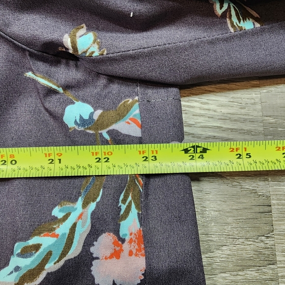 JOULES Coast Floral Print Dark Gray Pink Floral Hooded Jacket Coat Women's 14 - Picture 5 of 10